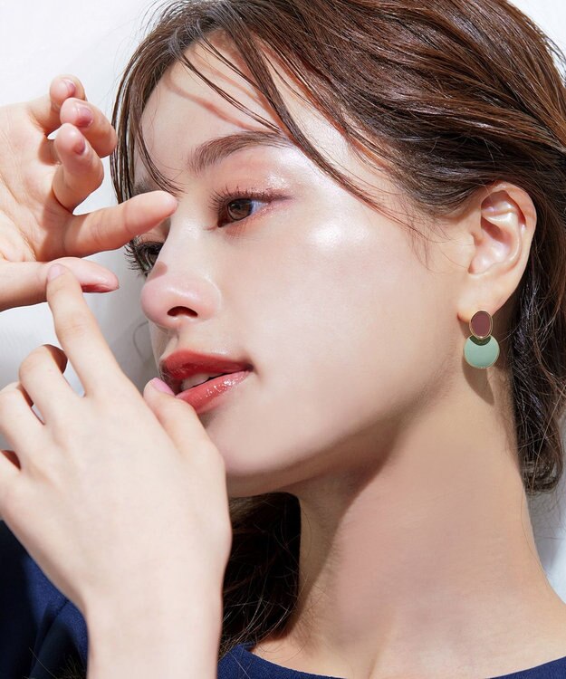 Tiaclasse 2トーンピアス レッド×ミント