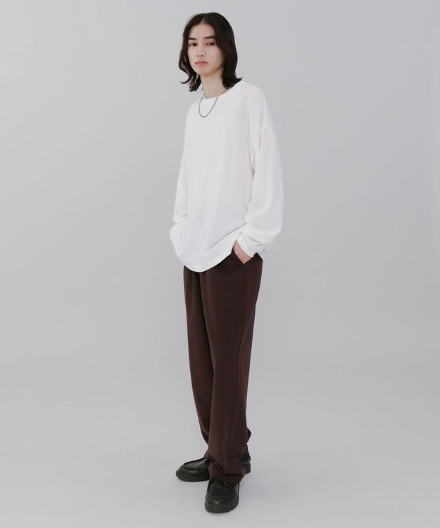 WEGO 【ウエストゴム/SMLサイズ展開】TRイージーストレートパンツ ブラウン