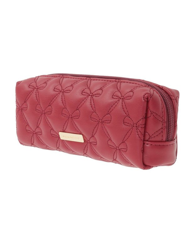 Maison de FLEUR リボンキルティングロングポーチ Red