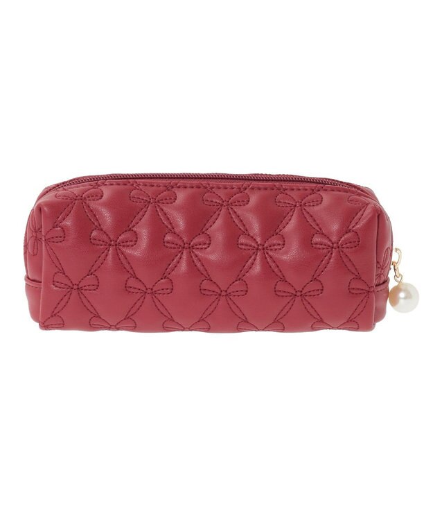 Maison de FLEUR リボンキルティングロングポーチ Red