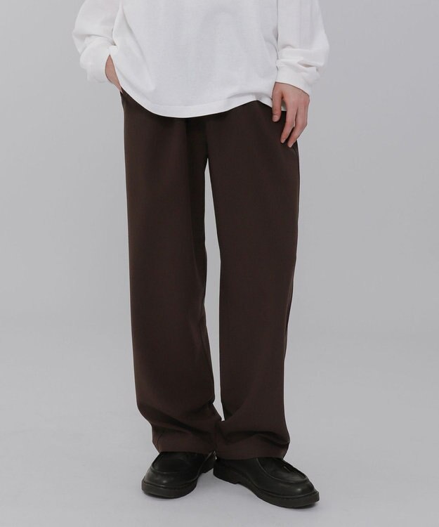 WEGO 【ウエストゴム/SMLサイズ展開】TRイージーストレートパンツ ブラウン