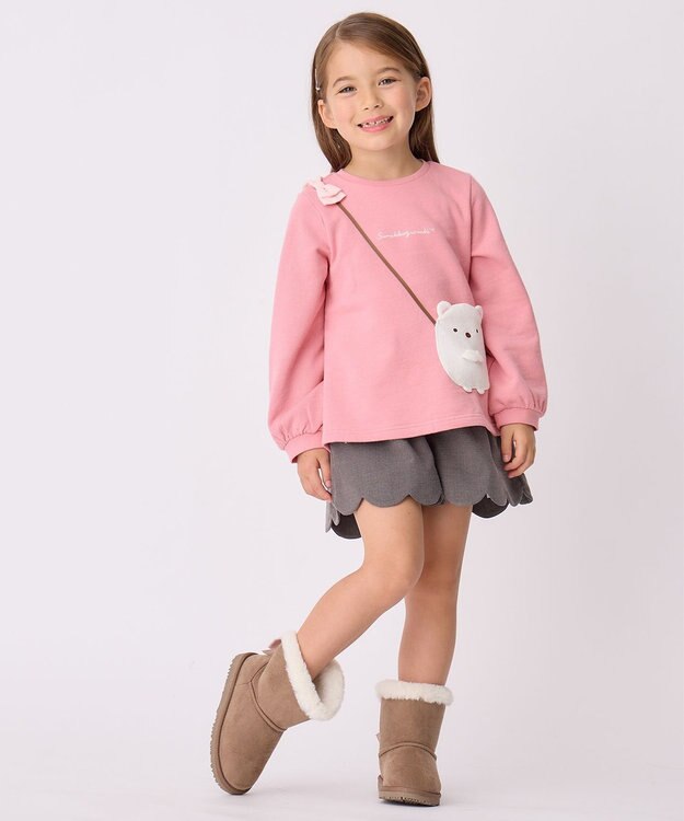 ANY KIDS 【すみっコぐらし】ポシェット トレーナー ピンク×しろくま