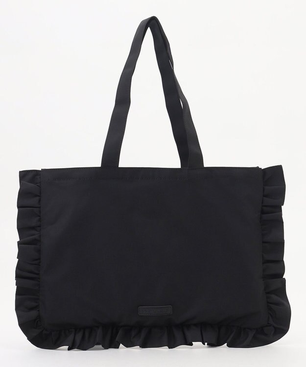 LA BAGAGERIE LA BAGAGERIE×chiyo ポーチ付きフリルエコバッグ ブラック