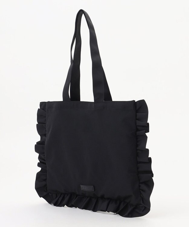 LA BAGAGERIE LA BAGAGERIE×chiyo ポーチ付きフリルエコバッグ ブラック