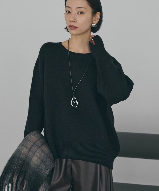 AMERICAN HOLIC バイパチ前振りニットプルオーバー Black