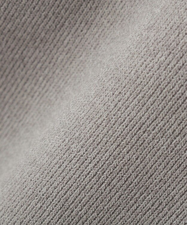 YECCA VECCA パール釦ラッフル5分袖カーディガン Gray mixture