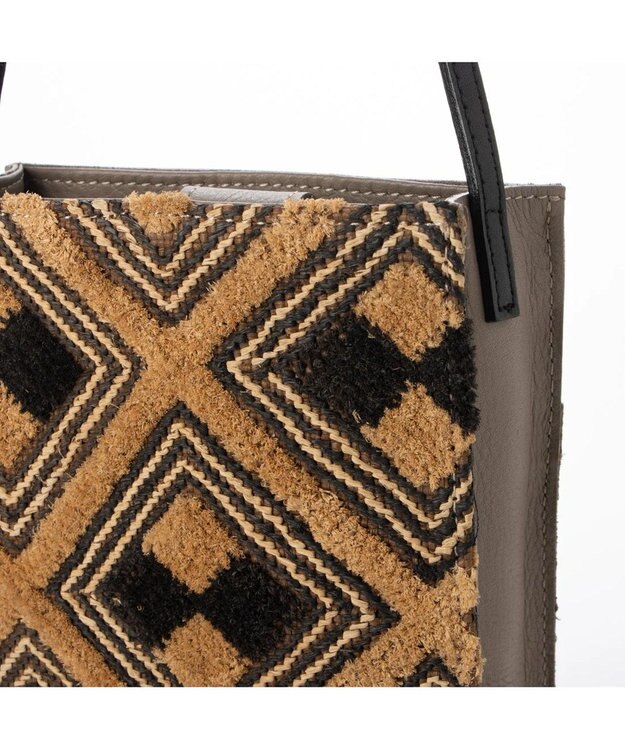 UNBILLION perche クバ布×姫路レザーミニショルダー ミックスビー