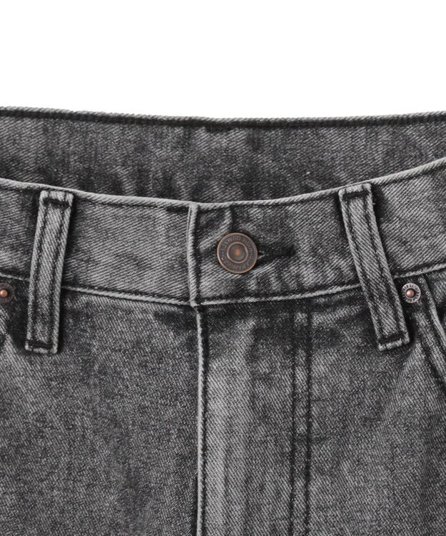 WEGO 【新色追加/美脚/XSSMLサイズ展開】ストレートデニムパンツ ブラックその他