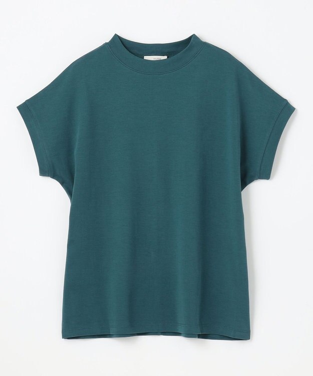 ANY 【UVケア/接触冷感】モックネックフレンチスリーブＴシャツ ピーコックグリーン