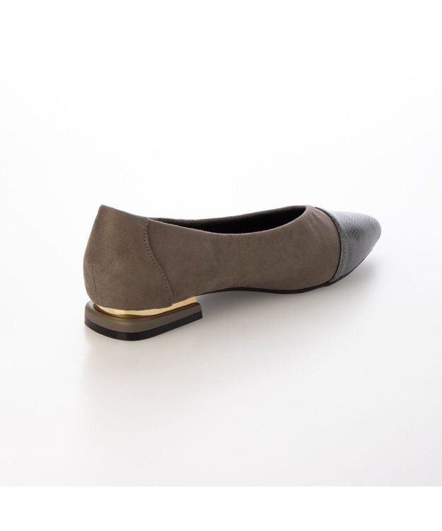 MODE ET JACOMO <noyau>ポインテッドトゥコンビデザインパンプス ダークグレー