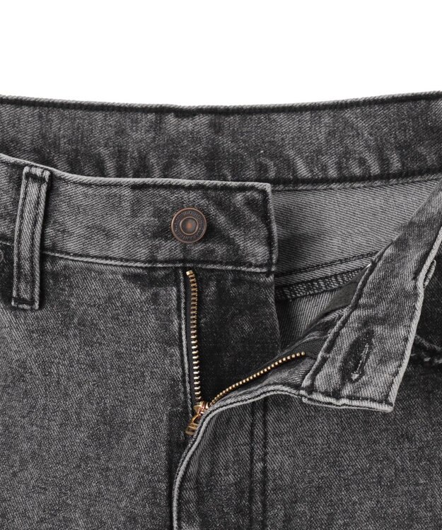 WEGO 【新色追加/美脚/XSSMLサイズ展開】ストレートデニムパンツ ブラックその他