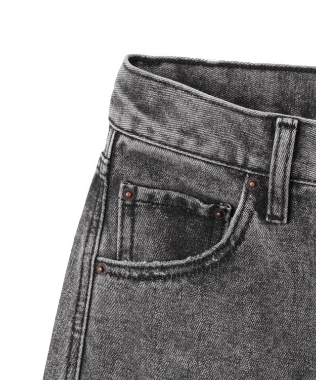 WEGO 【新色追加/美脚/XSSMLサイズ展開】ストレートデニムパンツ ブラックその他