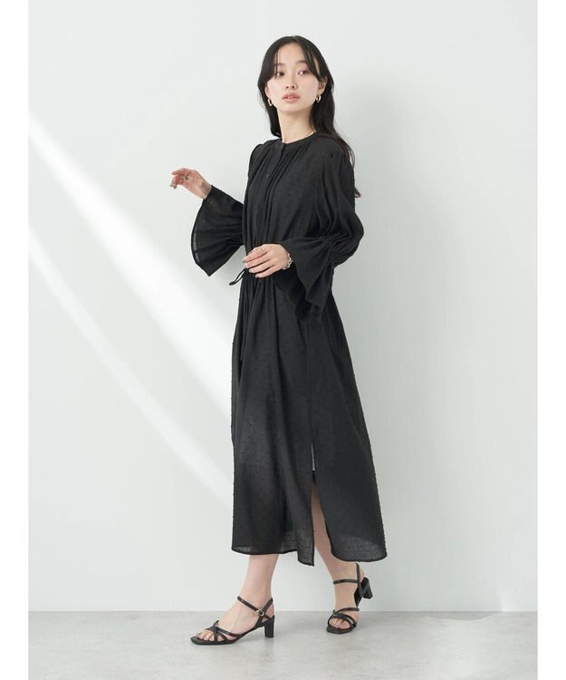 earth music&ecology ドットドビーワンピース Black