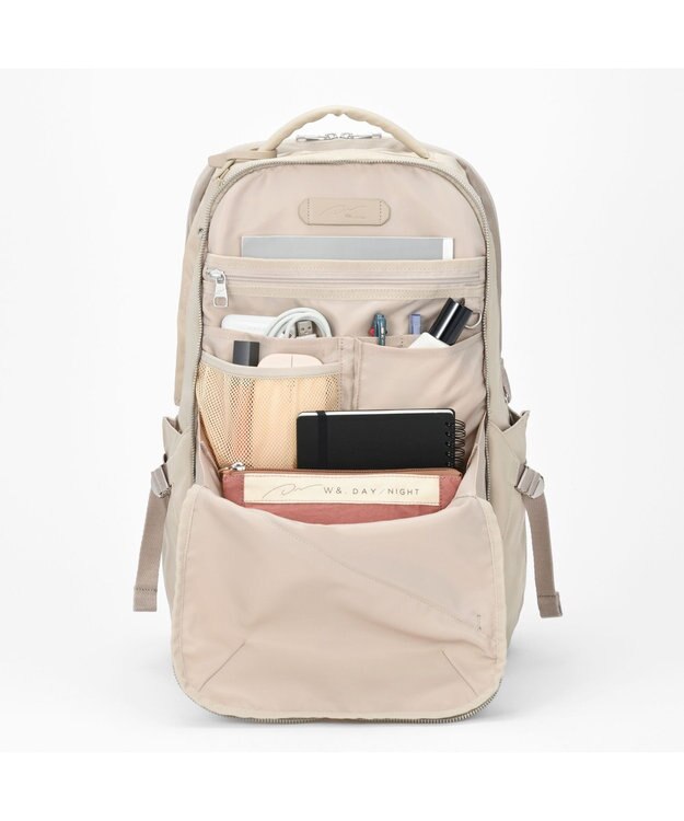 ACE BAGS & LUGGAGE W&.Day/Night トゥキ スクエアリュック B4サイズ 15.6インチPC収納 20512 ダブルアンドデイナイト ライトベージュ