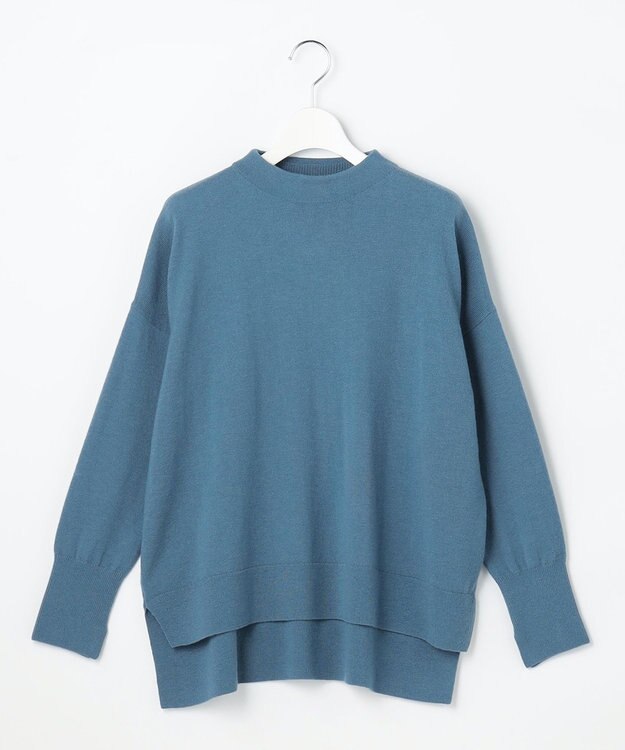 自由区 S 【SHIHOさん着用】ウールハイゲージモックネック ニット ターコイズ