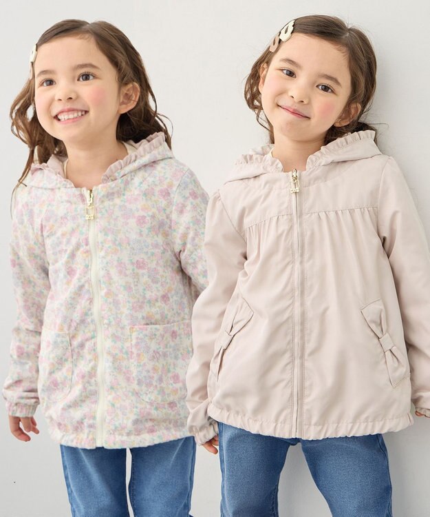 ANY KIDS 【フード取り外し/洗濯機可能】撥水加工リバーシブルゾン ミルクティー