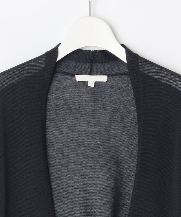 自由区 L 【アンサンブル対応・洗える】ドライシアーファインゲージ カーディガン ネイビー