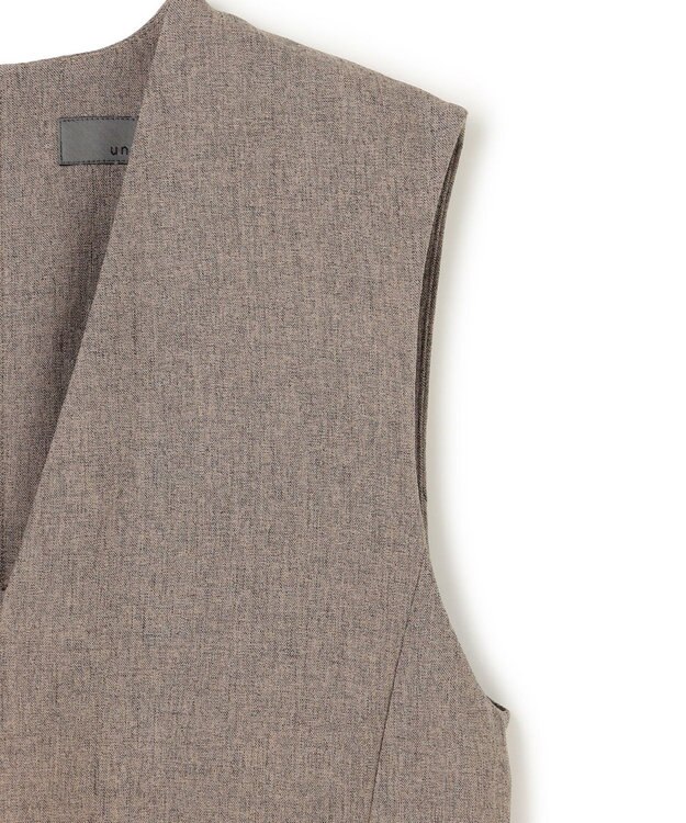 uncrave ウォッシャブルウールライクツイル ジレ シャンブレーチャコール