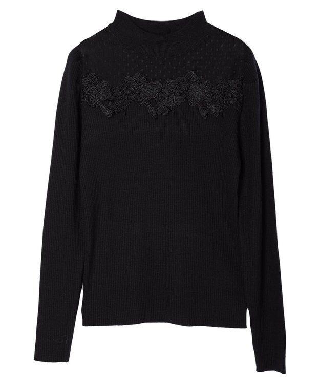 earth music&ecology シアードッキングニットプルオーバー Black