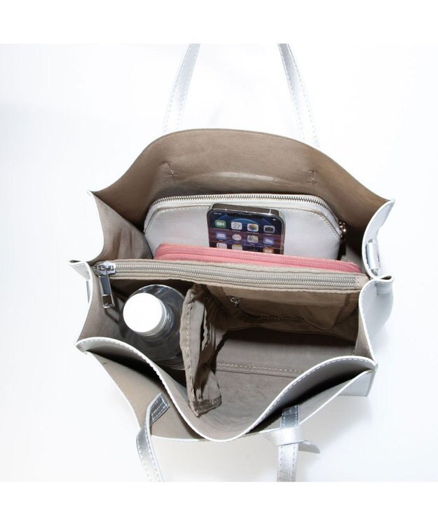 UNBILLION カシュカシュ cachecache / パーテーションミニ2wayトートバッグ シルバー