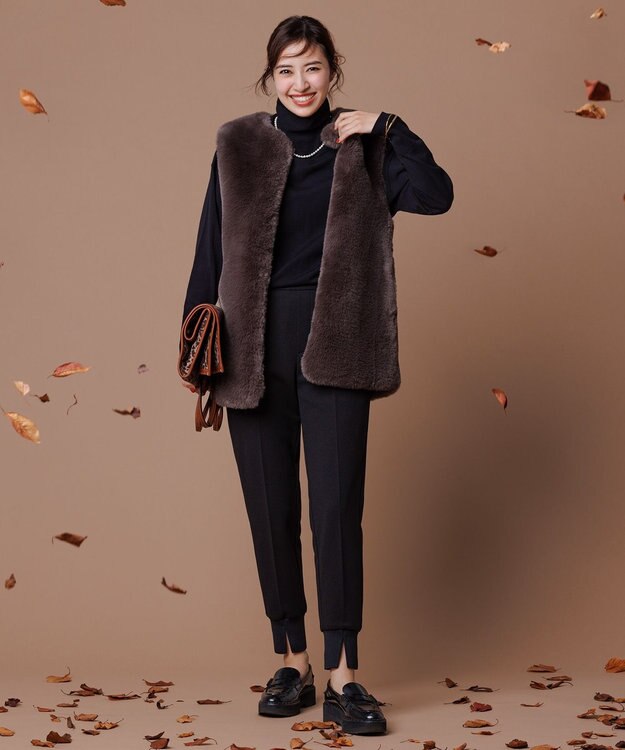 UNFILO マイビューティーニット タートルネック ブラック