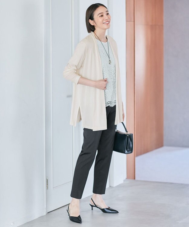 自由区 【好評につき新色追加・接触冷感・UVカット・洗える・XSサイズあり】ハンディカーディガン ロング丈 アイボリー系