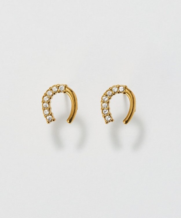 Phoebe 〈金属アレルギー対応〉グロッシーミニホースシューピアス　ゴールド　ステンレス/馬蹄/蹄鉄/ラッキーモチーフ/ギフト/プレゼント ゴールド