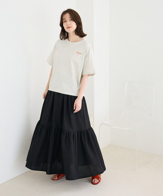 Green Parks ・ＥＬＥＮＣＡＲＥ　ＤＵＥ　リネンライクティアードスカー Brown