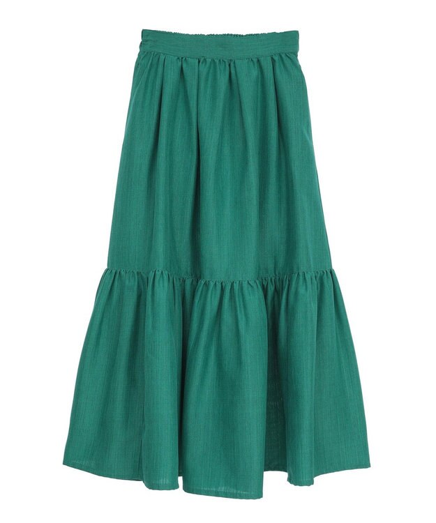 Green Parks ・ＥＬＥＮＣＡＲＥ　ＤＵＥ　リネンライクティアードスカー Brown