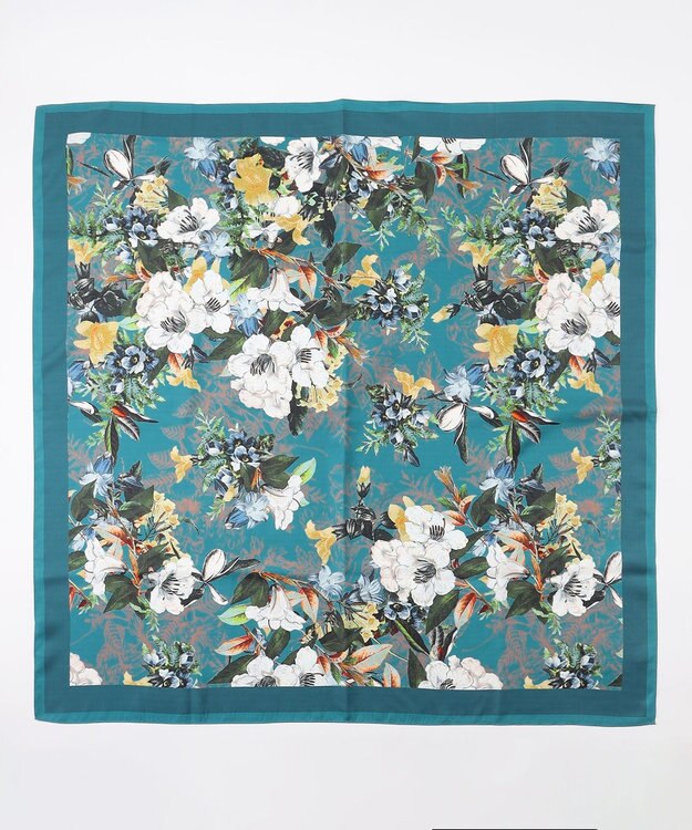 自由区 ボタニカルプリント スカーフ グリーン系