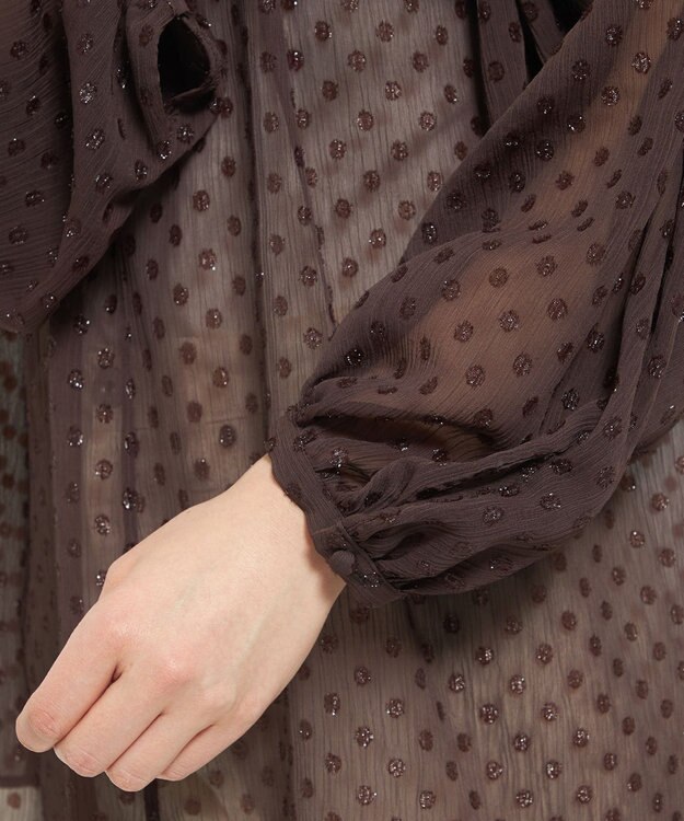 uncrave シアードットジャガード ブラウス ブラウン