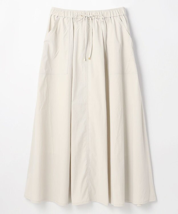 ANY 【ウエストゴム】ナイロンベイカーフレアスカート ライトグレー