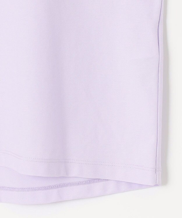 自由区 【XSサイズ~/洗える】ツイストプレインジャージー袖タック カットソー ライラック系