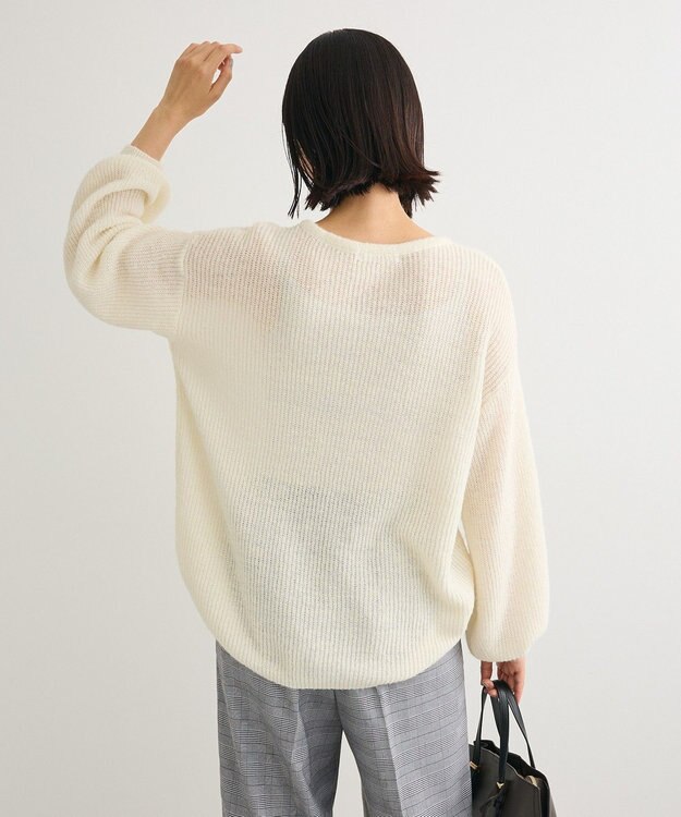 Green Parks シアーゆったりニットプルオーバー Off White