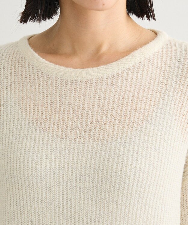 Green Parks シアーゆったりニットプルオーバー Off White