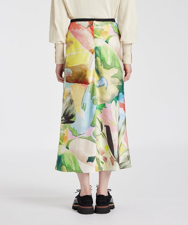 Paul Smith 【洗える】Fabric Floral Collageスカート オレンジ