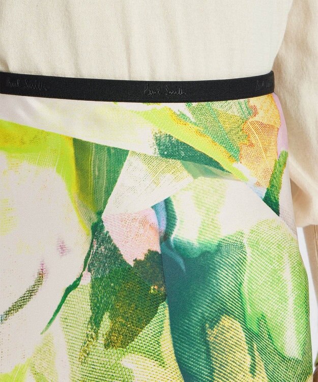 Paul Smith 【洗える】Fabric Floral Collageスカート オレンジ