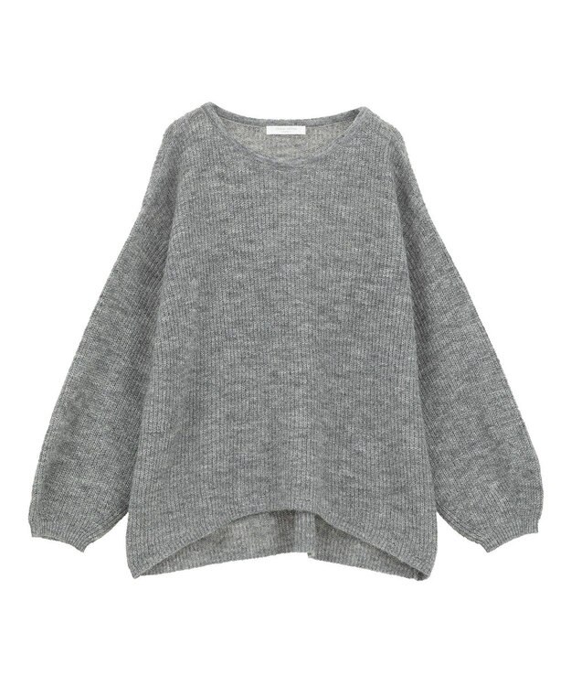Green Parks シアーゆったりニットプルオーバー Gray