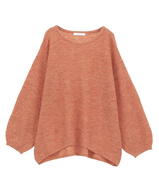 Green Parks シアーゆったりニットプルオーバー Orange