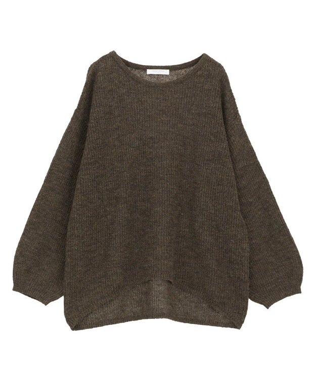 Green Parks シアーゆったりニットプルオーバー Brown