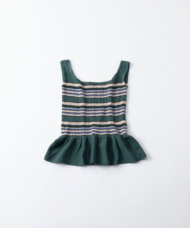 TRICOTE ボーダーニット タンクトップ 42GREEN