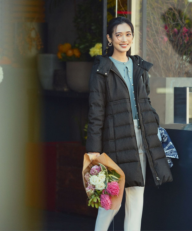 組曲定番洗えるライトタフタロングダウンコート2