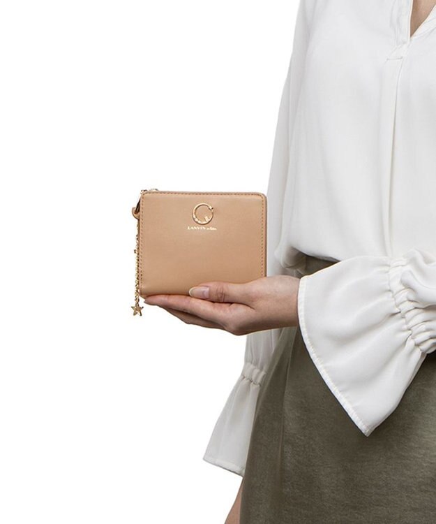 LANVIN en Bleu ルナ Lファスナー二つ折り財布 ベージュ
