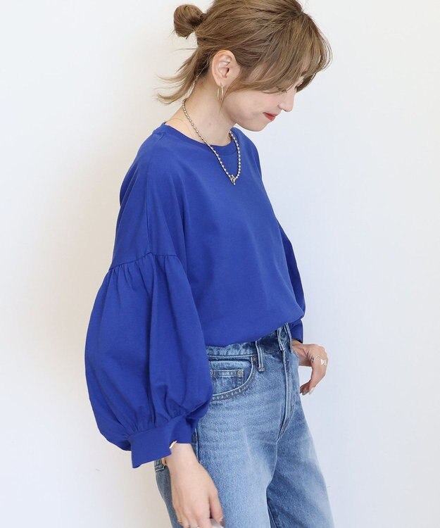 AMERICAN HOLIC ドルマンギャザースリーブカットプルオーバー Blue