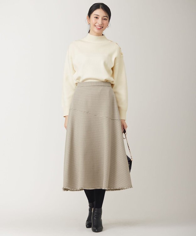 ANY SIS S 【大人百花・美人百花掲載】ガンクラブフリンジ スカート ベージュ系