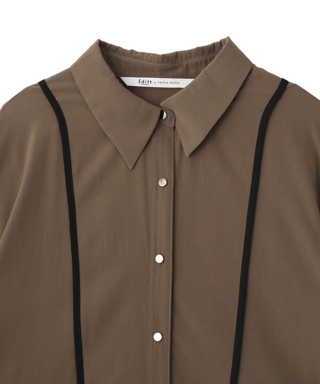 YECCA VECCA ストリングデザインシャツ Khaki