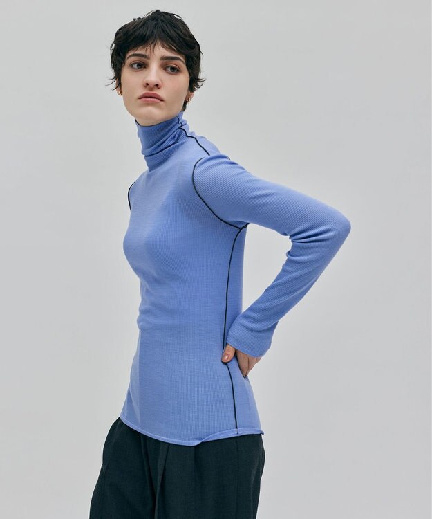 BEIGE， 【洗える・SPUR.JP 掲載】FORD / ハイネックトップス Sax×C Gray