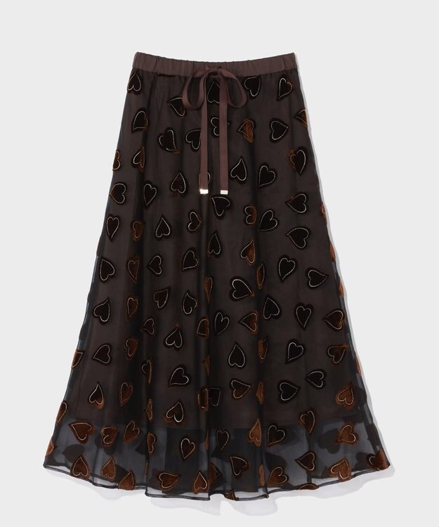 GRACE CONTINENTAL ハートオパールスカート ブラウン