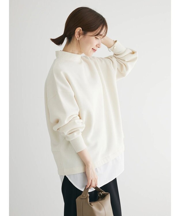 Green Parks 裏起毛ドッキングチュニック Off White