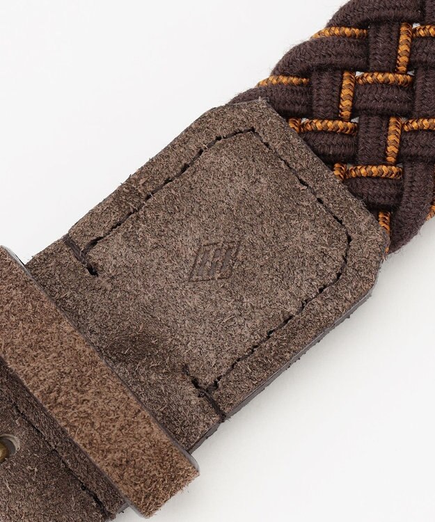 JOSEPH ABBOUD 【イタリア素材・ストレッチ・日本製】ウールビスコースストレッチ ベルト ダークブラウン系